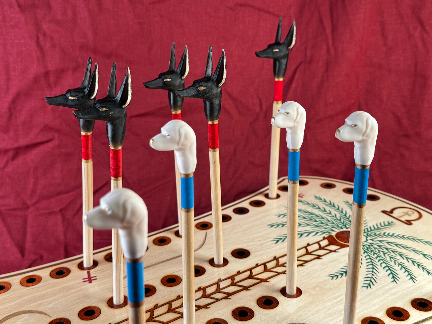 Hounds and Jackals Ancient Egyptian Game, Heirloom Quality, Hand Made, Exotic Woods, Museum Quality Woodworking.
