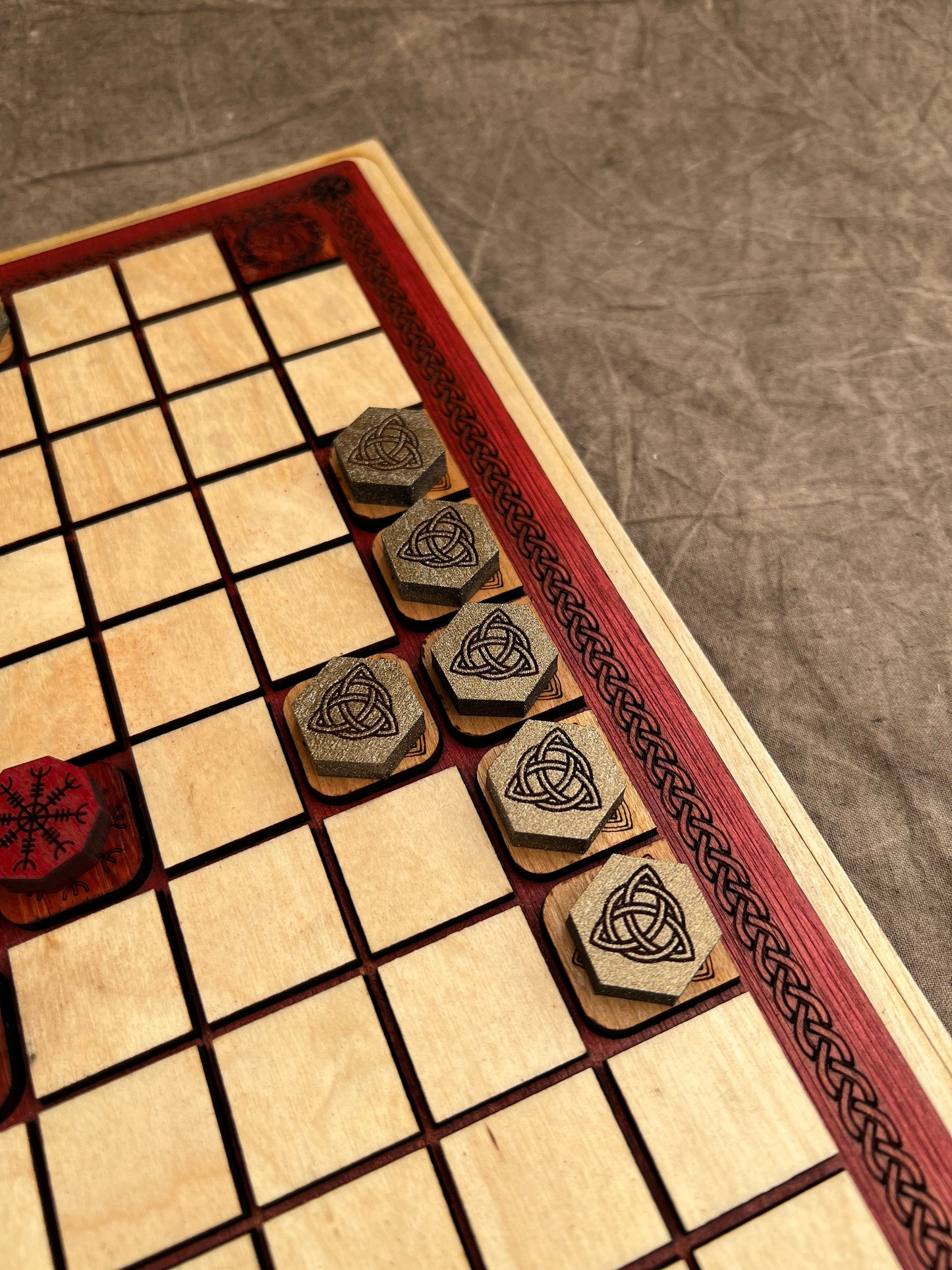 Viking Chess, HNEFATAFL! Beautifully Crafted from Exotic Woods. Engraved, Handmade, Norse Game of Legend!