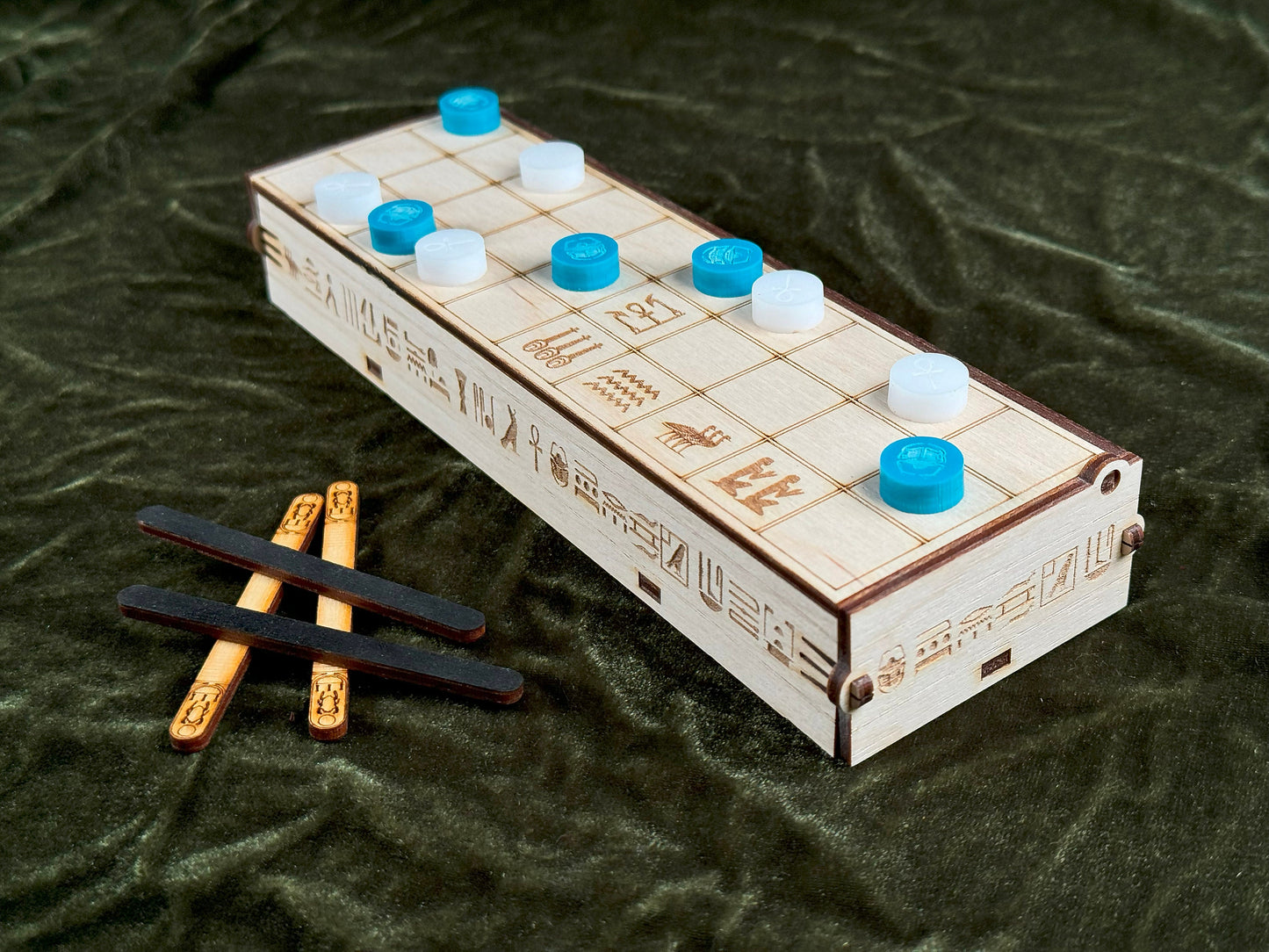 Travel Senet ~ Ancient Egyptian Game of Skill! Handmade Recreation of Tut's Favorite Game.