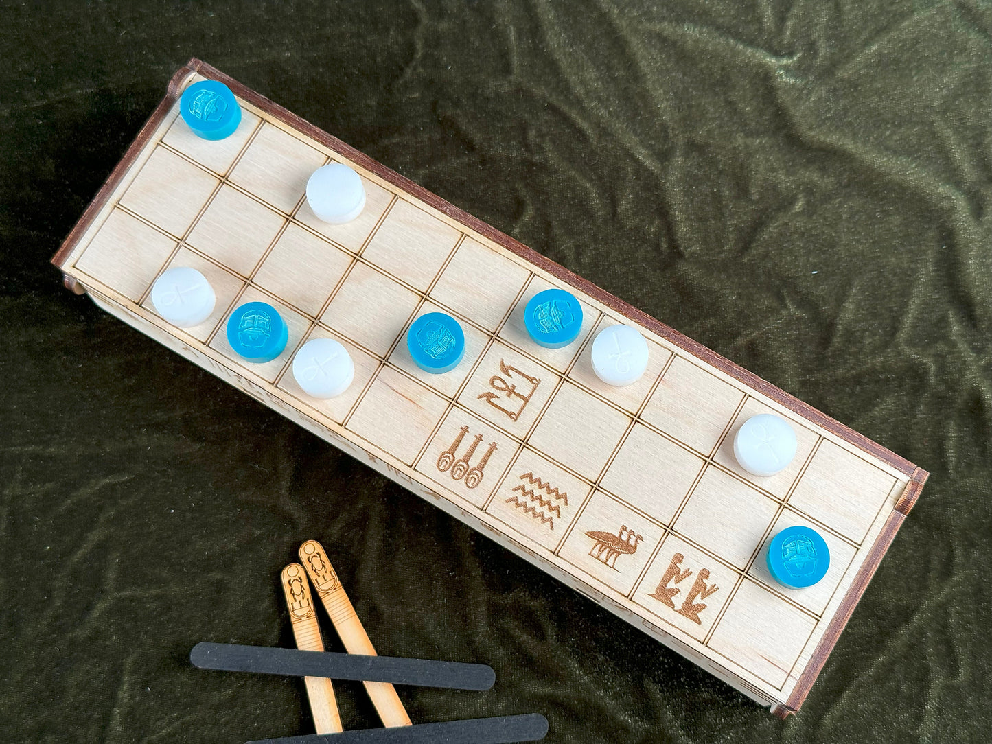 Travel Senet ~ Ancient Egyptian Game of Skill! Handmade Recreation of Tut's Favorite Game.