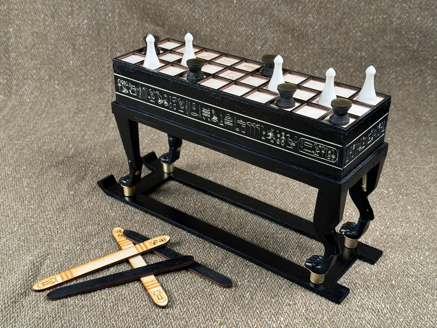 Tutankhamun's Senet Game! Detailed Recreation of the Senet Board found in the Tomb of King Tut in 1922! Hand Made Ancient Egyptian Game.