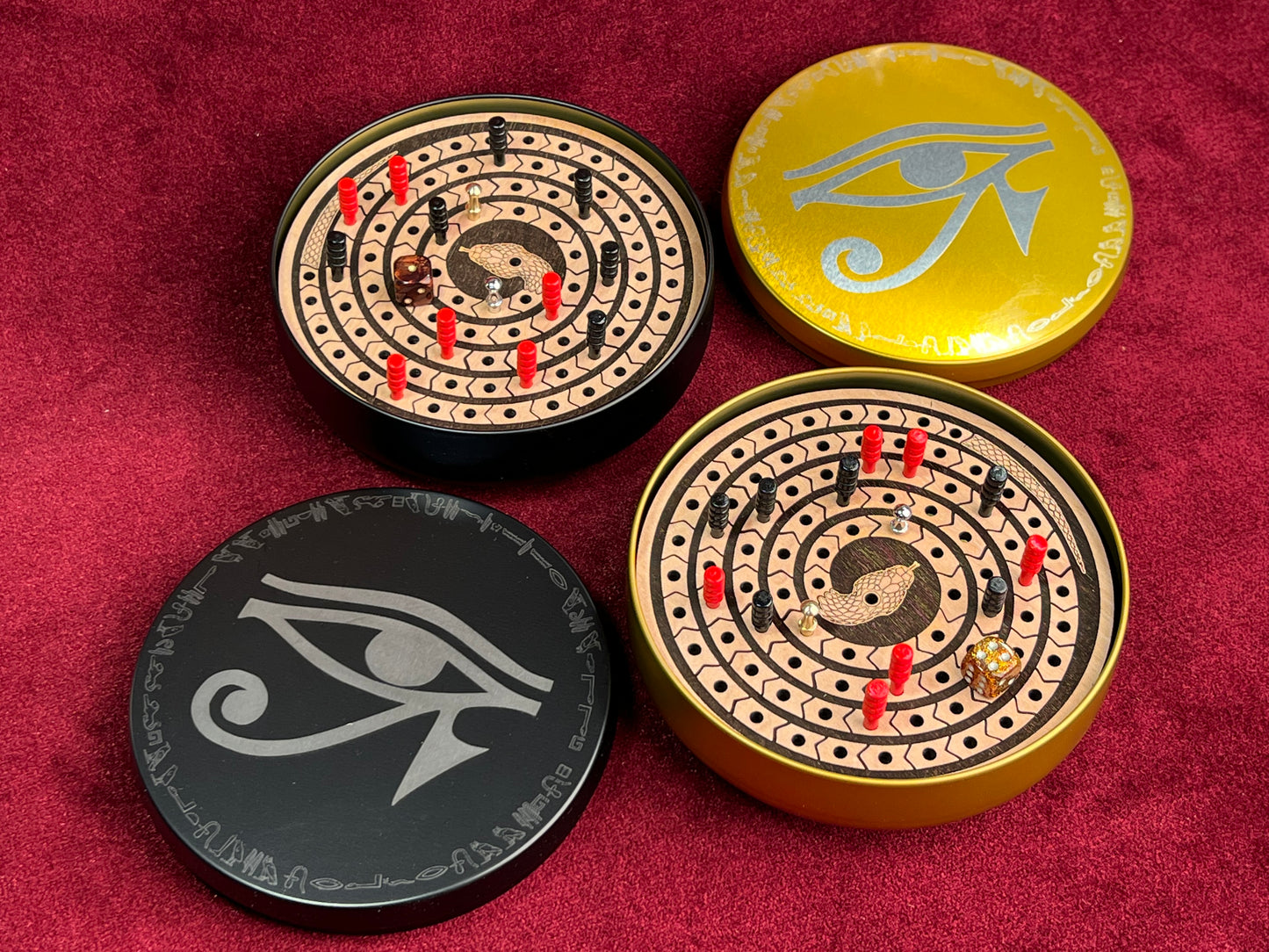 MEHEN - The Ancient Egyptian Game Encased in Beautiful Engraved Metal Box.