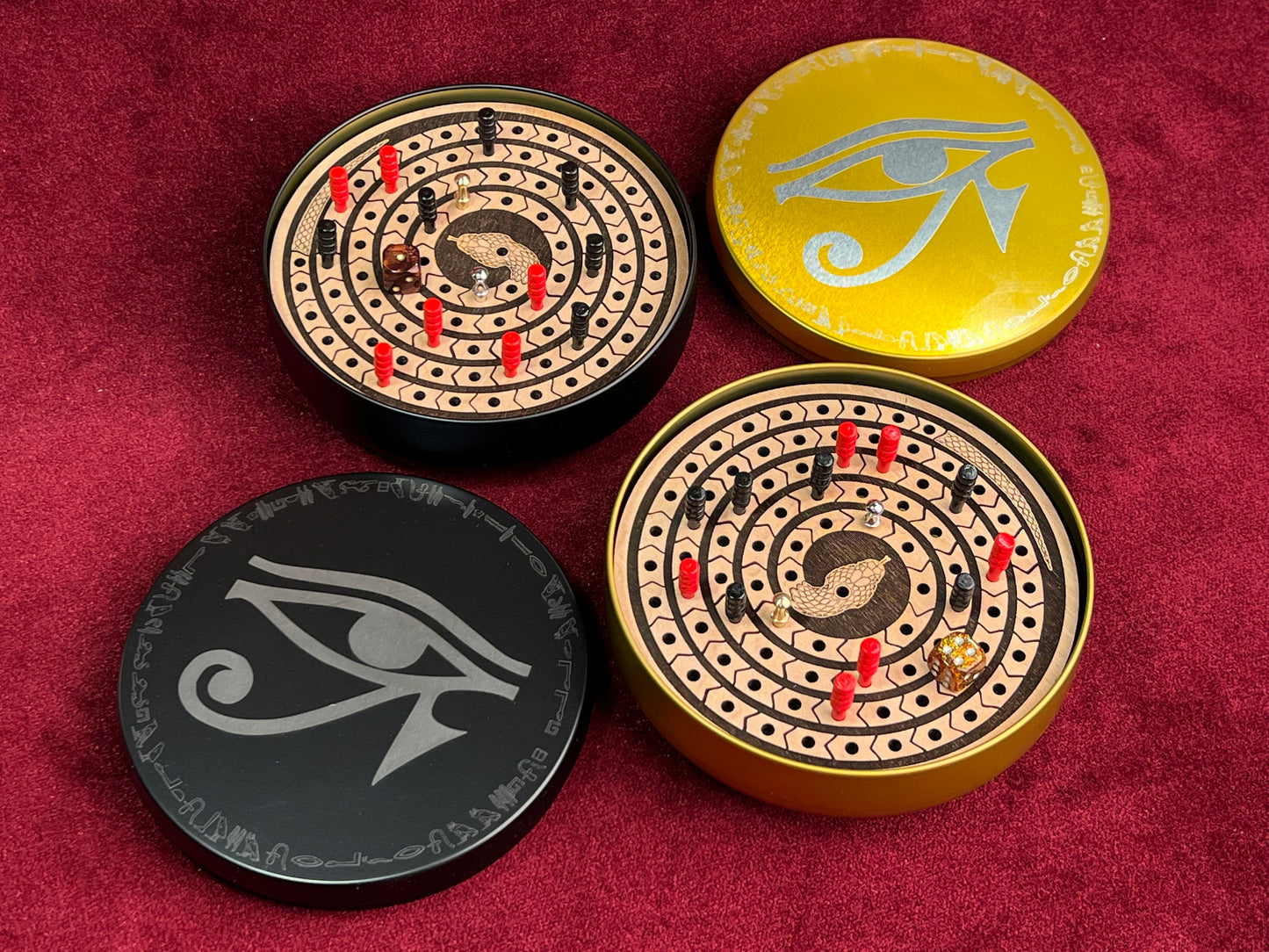 MEHEN - The Ancient Egyptian Game Encased in Beautiful Engraved Metal Box.