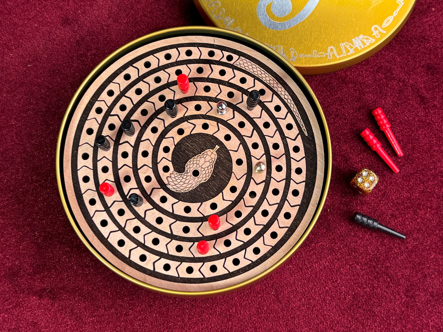 MEHEN - The Ancient Egyptian Game Encased in Beautiful Engraved Metal Box.