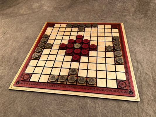 Viking Chess, HNEFATAFL! Beautifully Crafted from Exotic Woods. Engraved, Handmade, Norse Game of Legend!