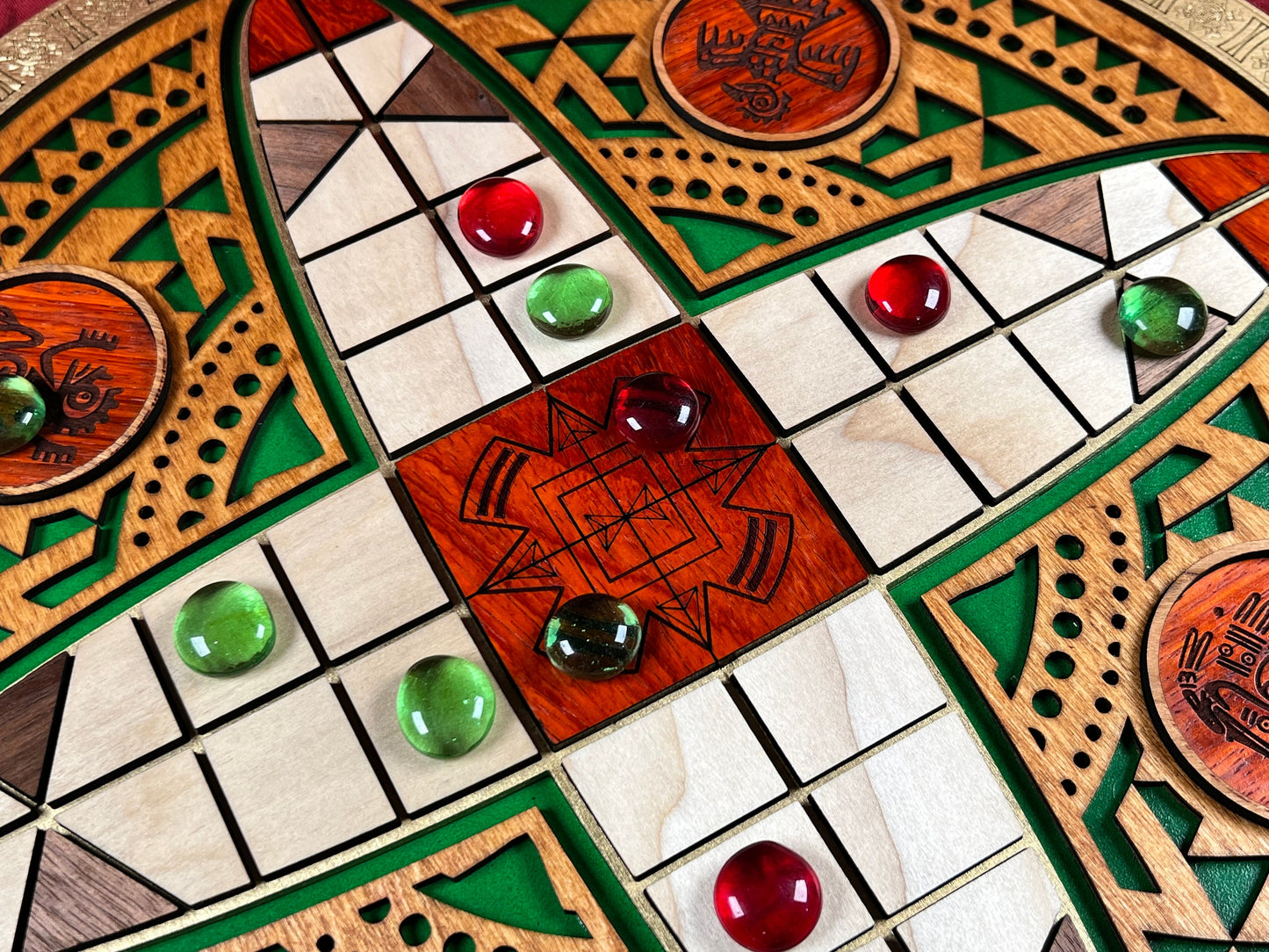 PATOLLI - Glass Pawn Variant ~ The Ancient Game of the Toltecs! The Pre-Columbian Game of Skill and Daring! For 2 to 4 Players.