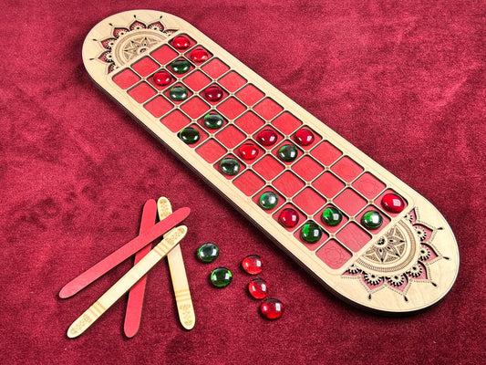 Tablan ~ The Ancient Game of India. Abstract Wooden Board Game from the Ancient World.