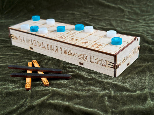 Travel Senet ~ Ancient Egyptian Game of Skill! Handmade Recreation of Tut's Favorite Game.