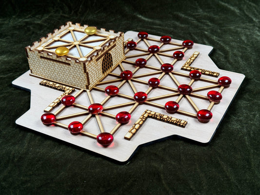 Asalto! Natural Wood Version. Officers & Sepoys English Indian Game of Skill and Combat, Strategy Game