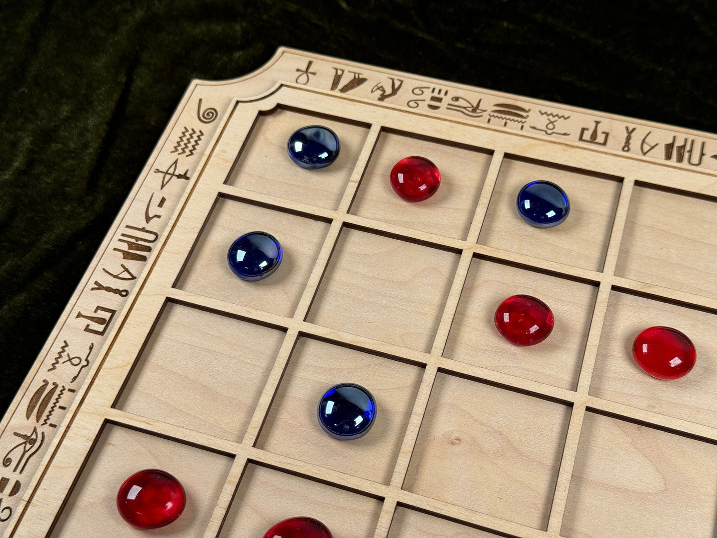 SEEGA ~ Ancient Game of the Pharaohs! Egyptian Game of Strategy, Hand Made, Glass Pawns