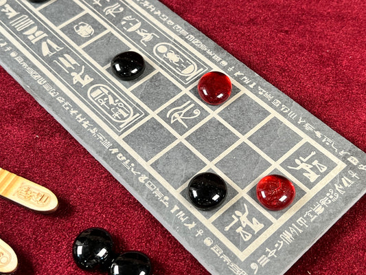 ASEB ~ The Ancient Egyptian Game of 20 Squares. Engraved in Natural Stone, Featuring Glass Pawns and Egyptian Casting Sticks.