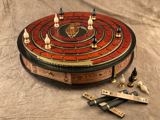 The Pharoahs Game of MEHEN ~ Museum Quality Craftsmanship ~ Custom made stunning Board Game from Ancient Egypt. LIMITED EDITION