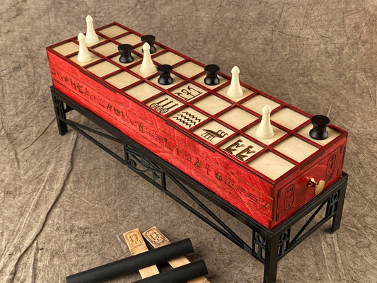 The Anubis SENET. A Game from the Ancient Egyptian Underworld! Stunning Blood Red & Black.