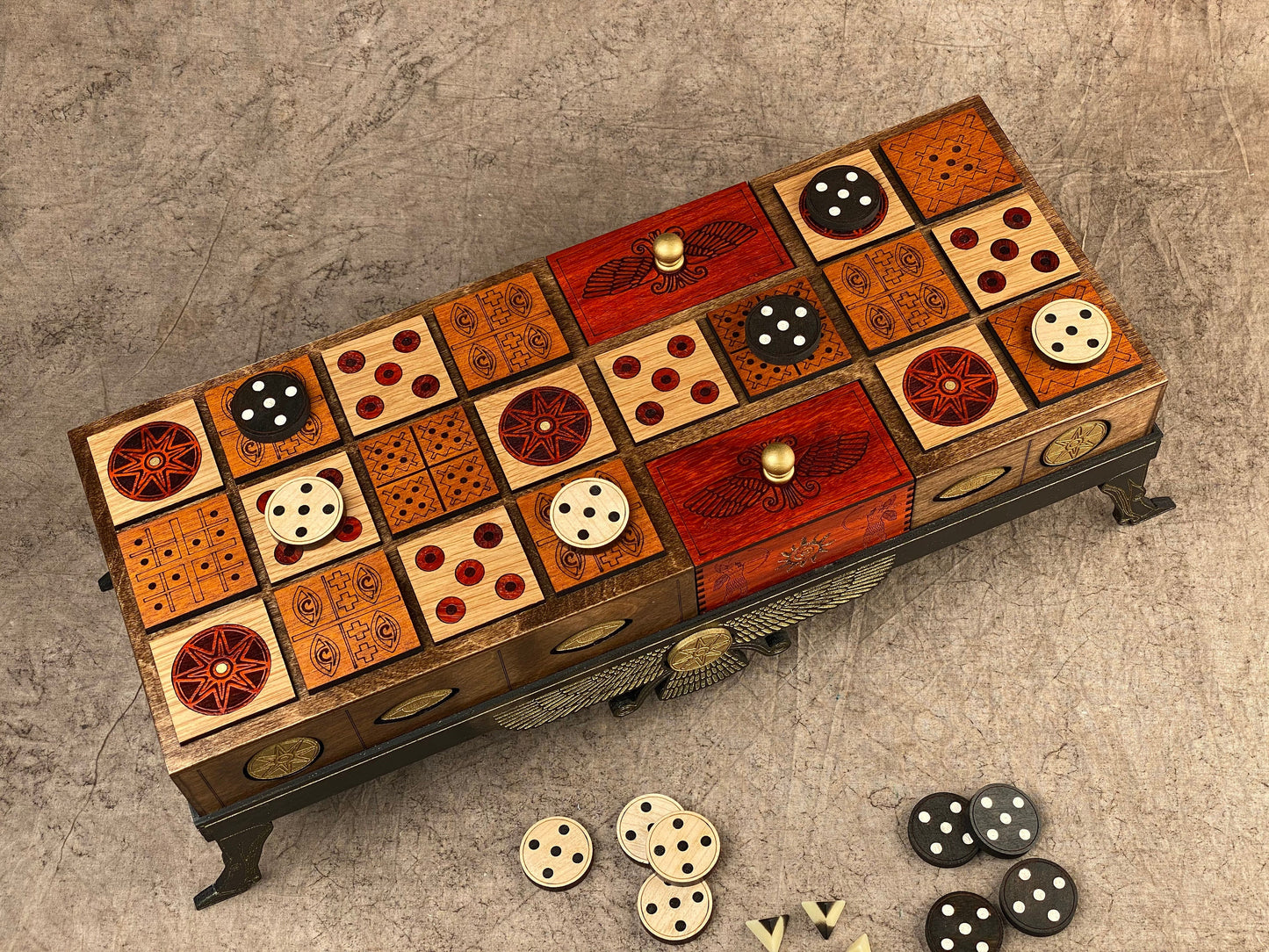 The KING'S Royal Game of UR. Ancient Sumerian Game of the King's Court! Deluxe Limited Edition.