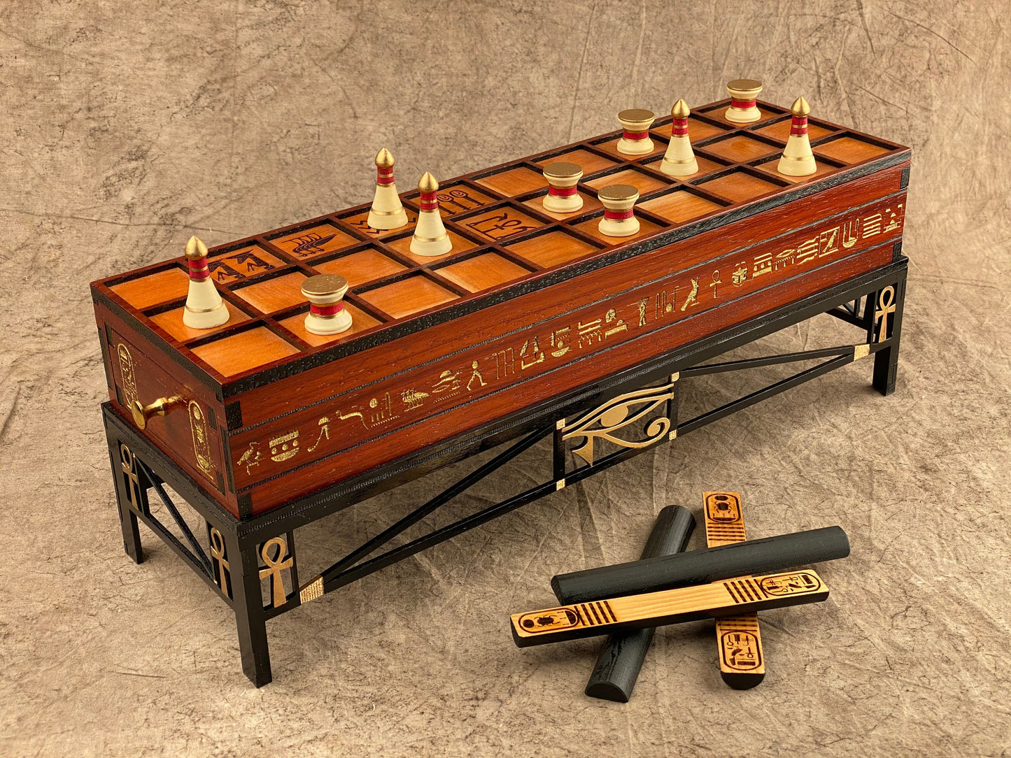 The Pharaoh's SENET Game. The finest Ancient Egyptian SENET Board in the World! Museum Quality, Hand Made, a finely made Heirloom.