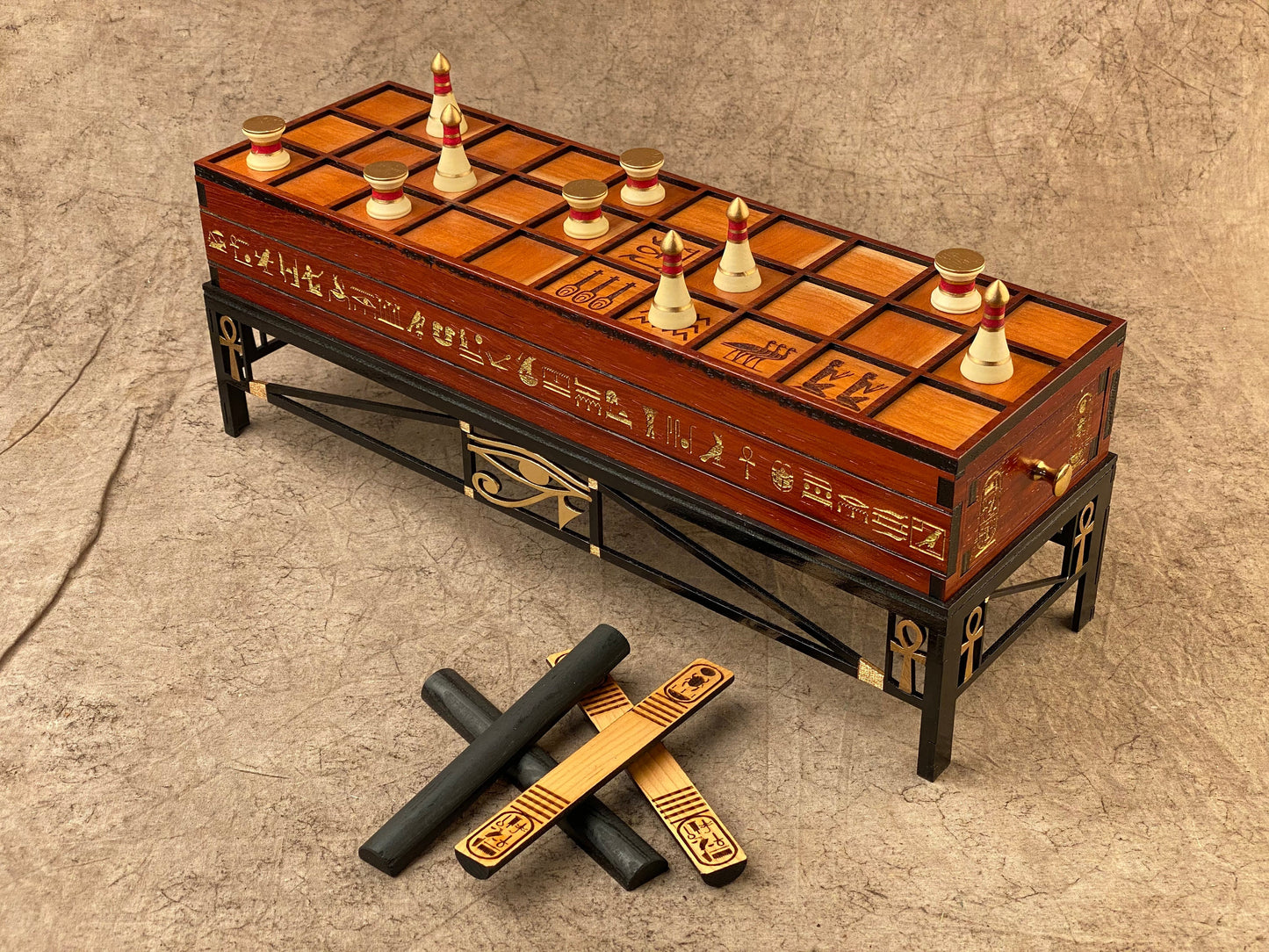 The Pharaoh's SENET Game. The finest Ancient Egyptian SENET Board in the World! Museum Quality, Hand Made, a finely made Heirloom.